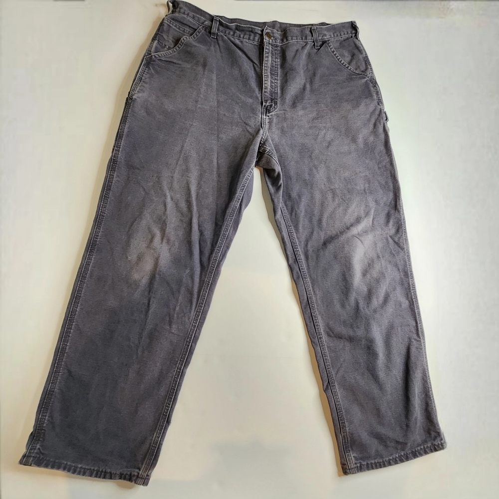 VINTAGE Carhartt Grey Cargo Carpenters Pants 40 X 32